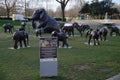 The bronze pachyderms are in place to support the Sheldrick Wildlife Trust, who help to rescueÃÂ elephants